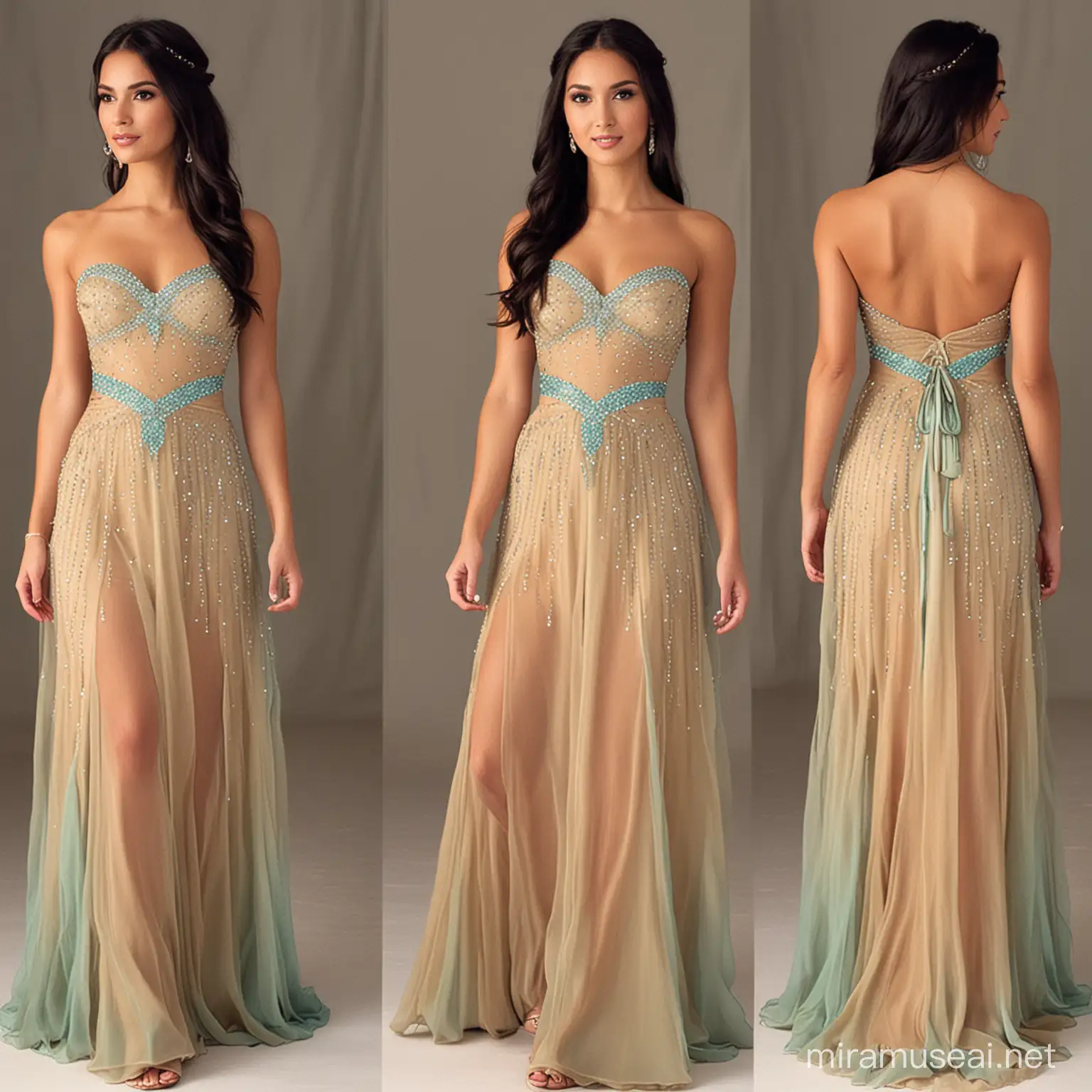 Enchanting PocahontasInspired Prom Dress with NatureThemed Accessories