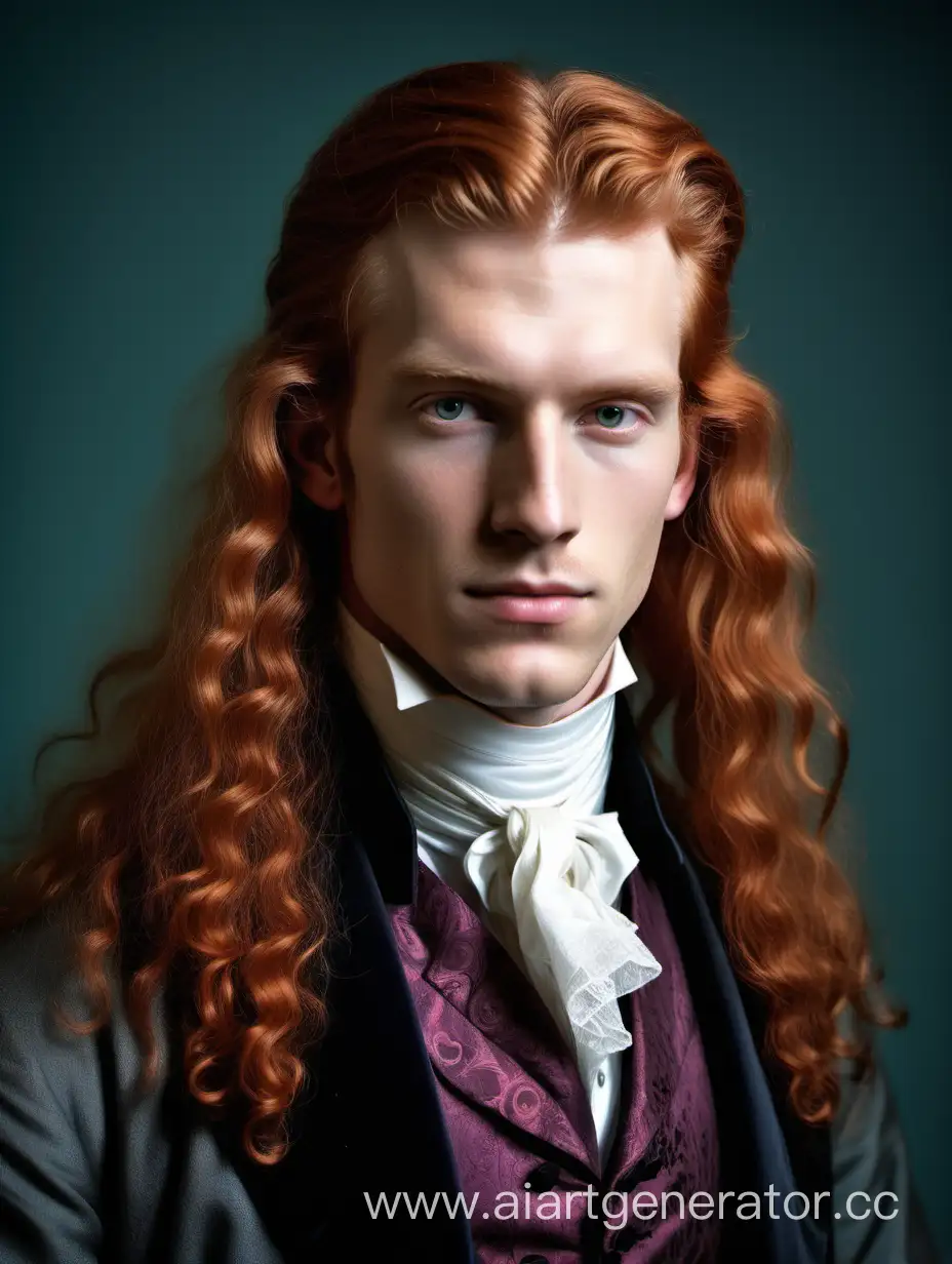 Victorian-Era-Portrait-of-a-Handsome-LongHaired-RedHaired-Aristocrat