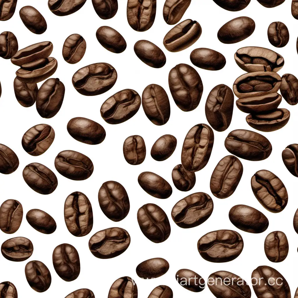 Artistic-Coffee-Bean-Patterns-on-a-Clean-White-Canvas