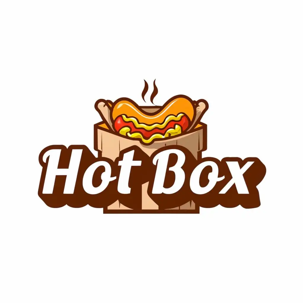 logo, hot dog , with the text "HOT BOX", typography, be used in Restaurant industry