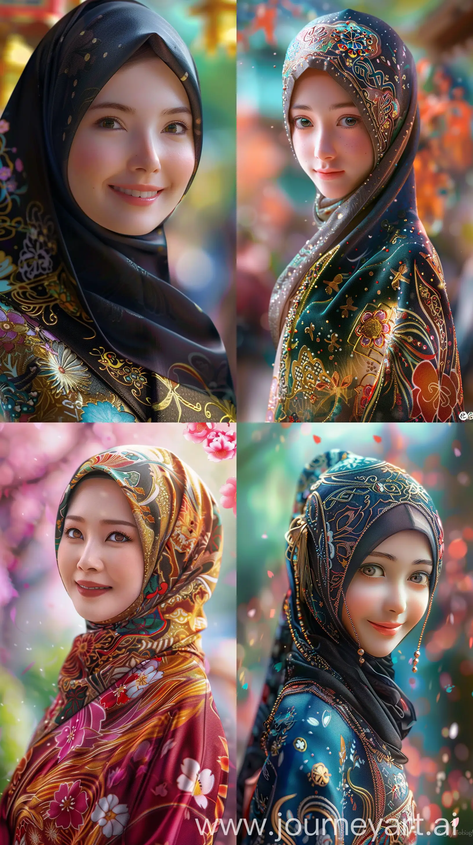 Japanese woman in hijab --sref https://i.ibb.co/mBz6BDC/image-2024-03-14-T081717-642.png --ar 9:16
