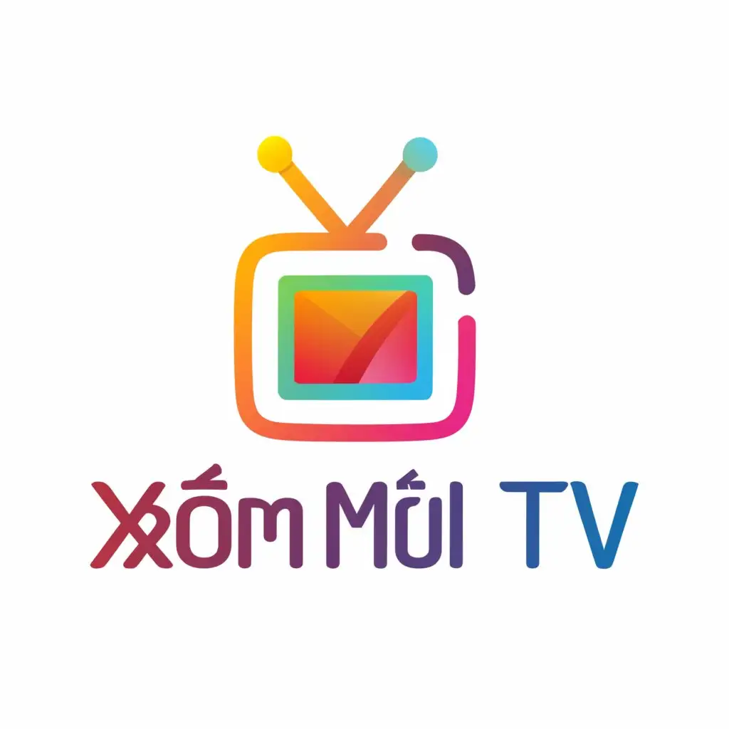 a logo design,with the text "Xóm Mới TV", main symbol:Xóm Mới TV,Moderate,be used in Restaurant industry,clear background