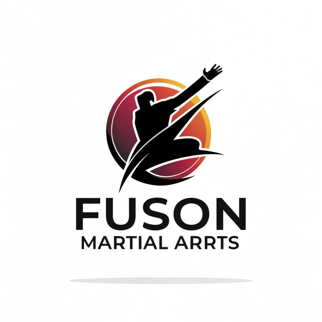 LOGO-Design-for-Fusion-Martial-Arts-Striking-Text-with-Martial-Arts-Emblem-on-Clear-Background