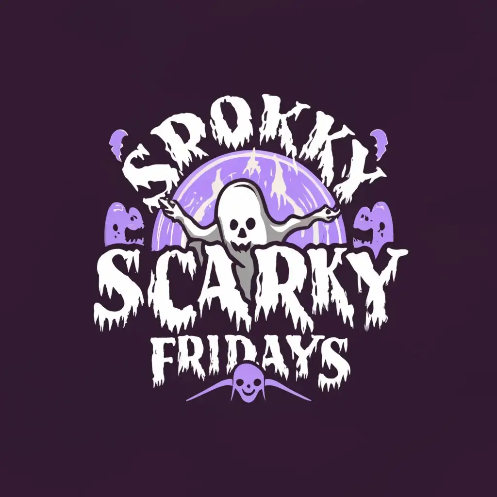 a logo design,with the text "Spooky Scary Fridays", main symbol:Spooky stories every Friday,Moderate,clear background