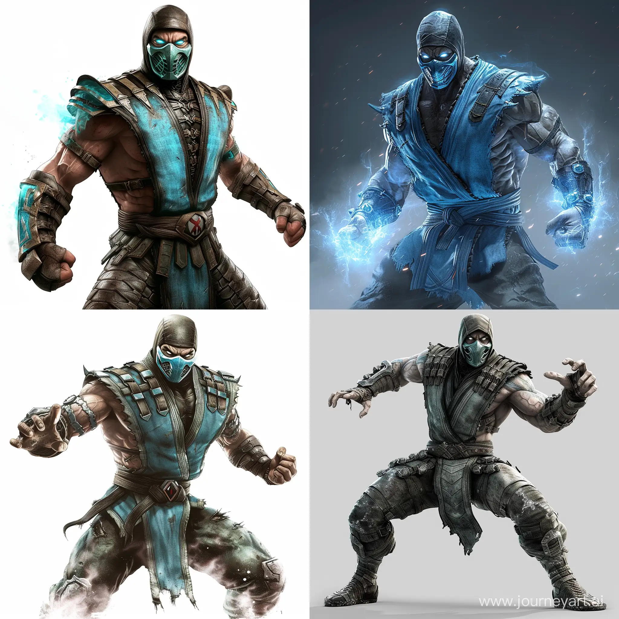 SUB-ZERO, MORTAL KOMBAT, 
IN FULL HEIGHT, IN A FIGHTING STANCE

