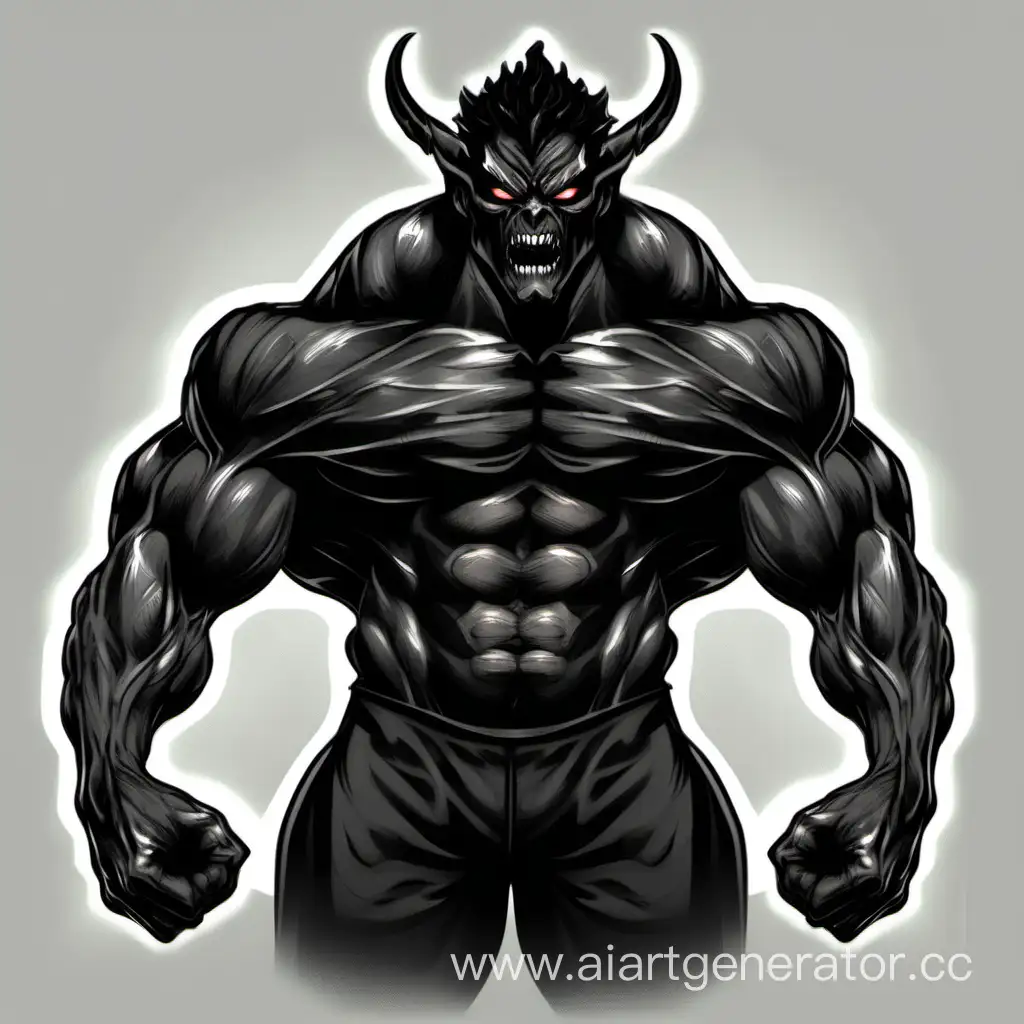 Чёрный Демон с мускулами 
