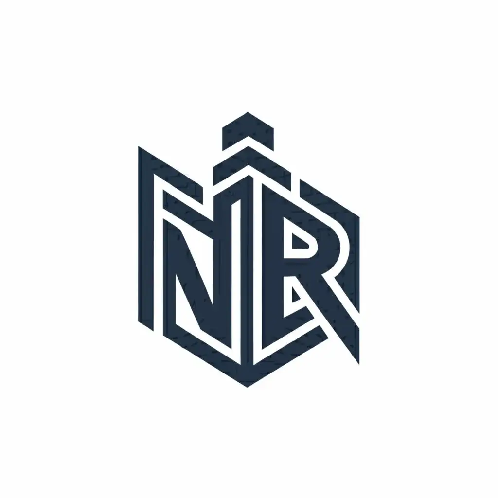 logo, BUILDING USING NR, with the text "NR CONSTRUCTION", typography, be used in Construction industry USE BLACK COLOR