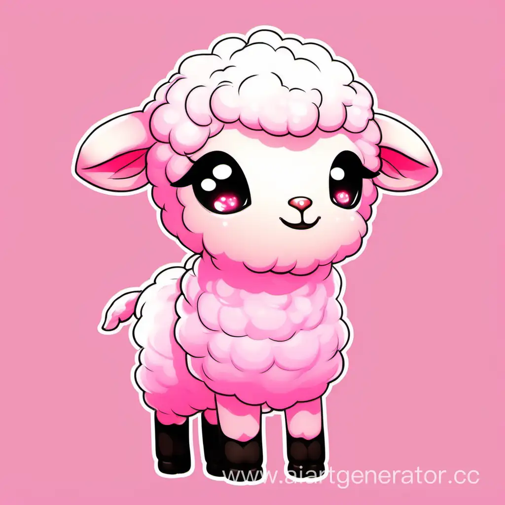 Adorable-Chibi-Pink-Lamb-Illustration