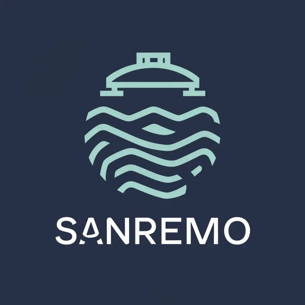 a logo design,with the text "Sanremo", main symbol:Water and pipes,Moderate,clear background