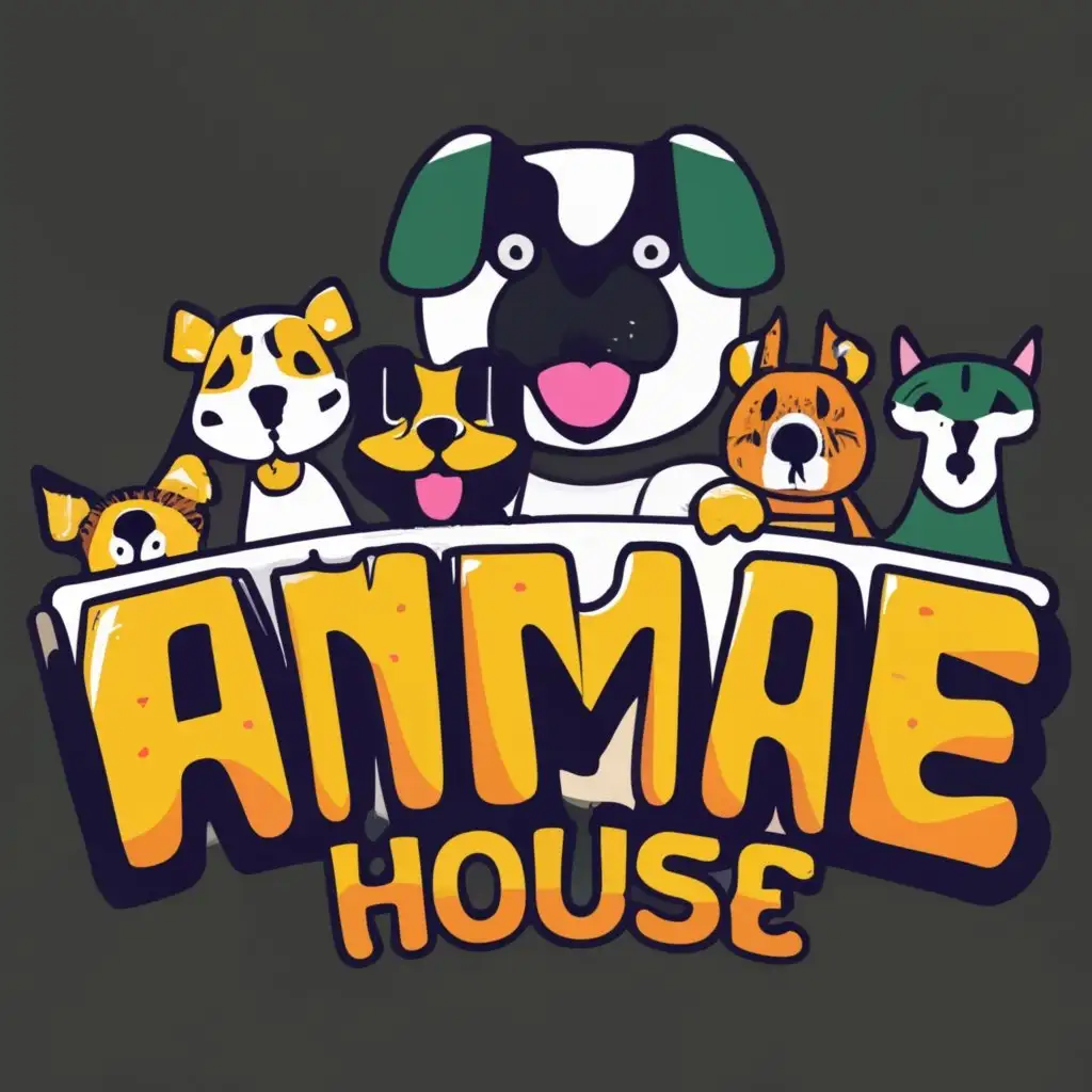 logo, Bounce house
Zoo Animals
dog, with the text "Animal House", typography, be used in Events industry
