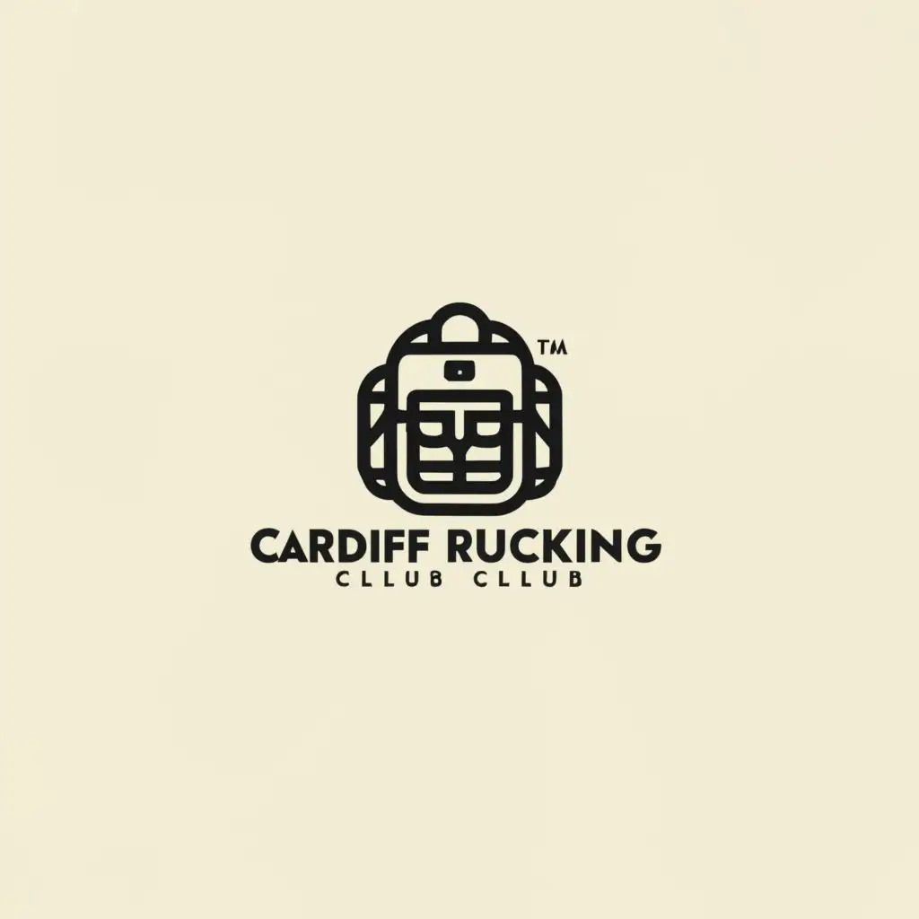 a logo design,with the text "Cardiff Rucking Club", main symbol:Rucksack,Minimalistic,clear background