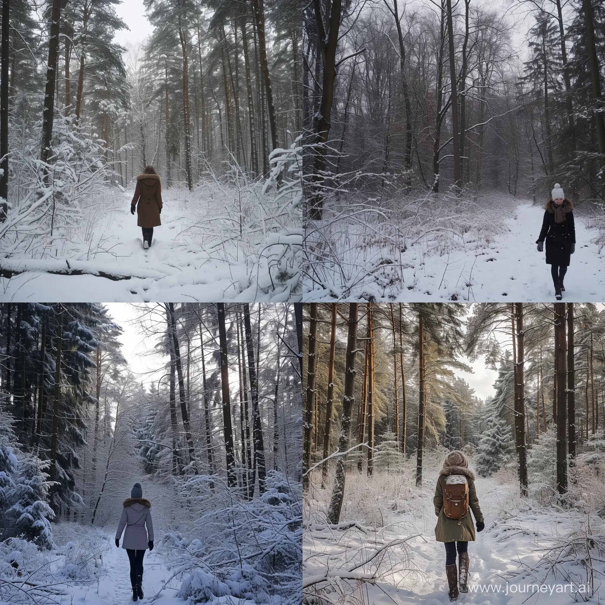 Martina Marčanová sa prechádza cez zimu v lese