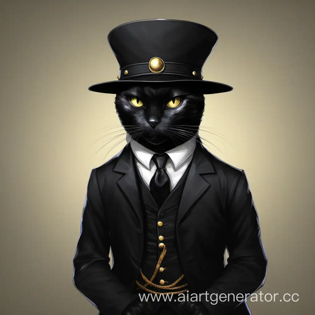 Elegant-Black-Cat-in-Military-Attire