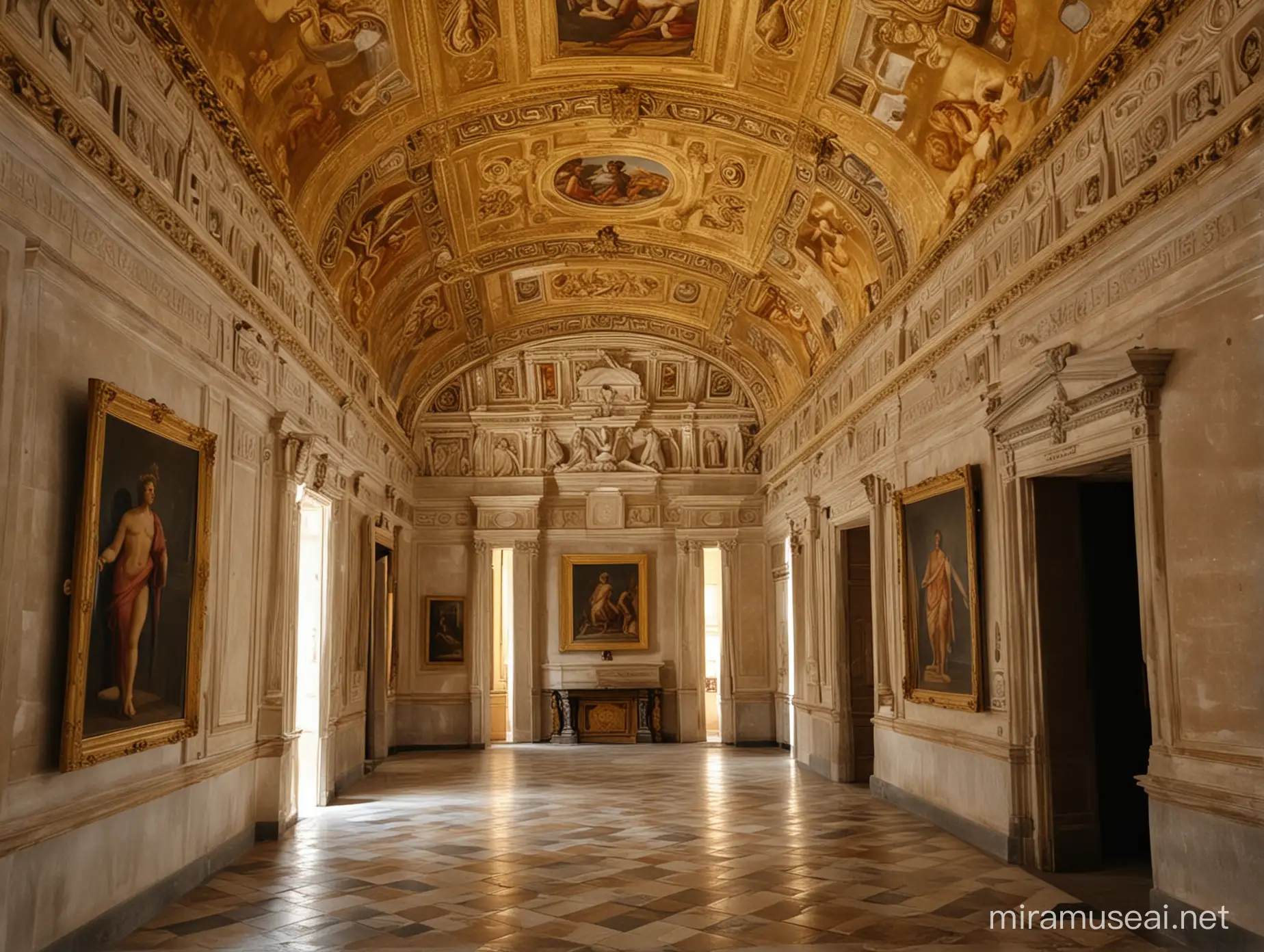 Luxurious Solitude Alone Amidst Opulence in Rome Castle