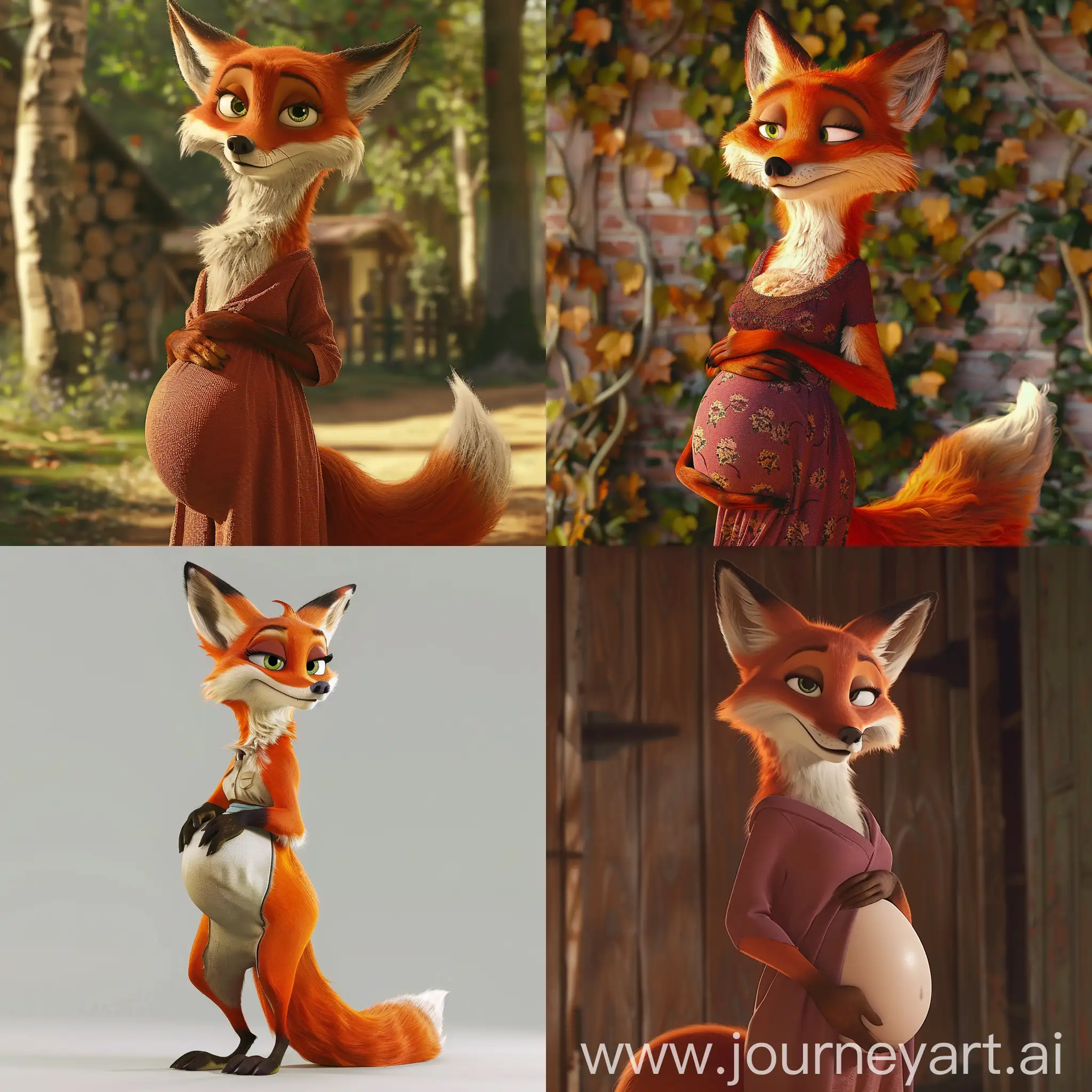 pregnant fox woman character from a puxar animated film