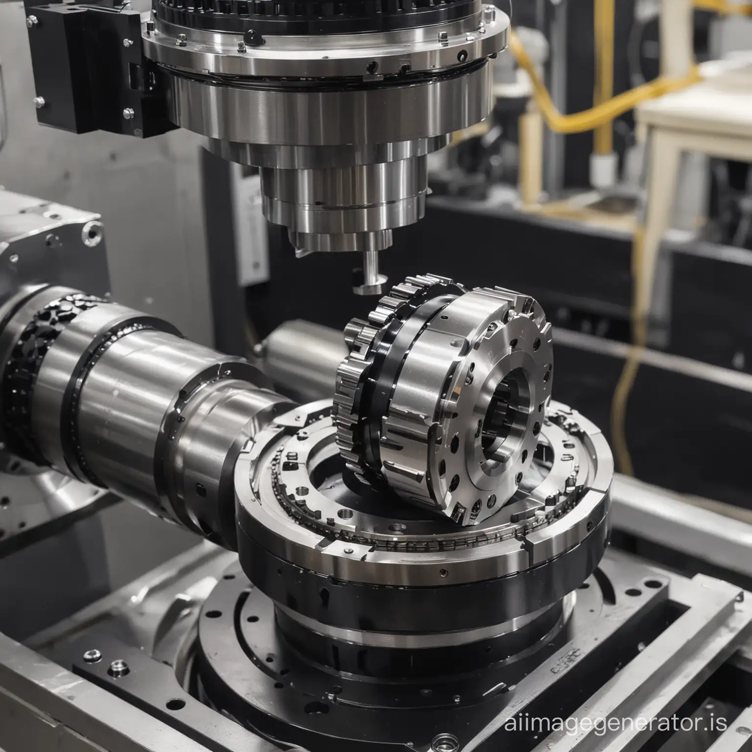 a APEX dynamic precision planetary reducer working on a CNC machine