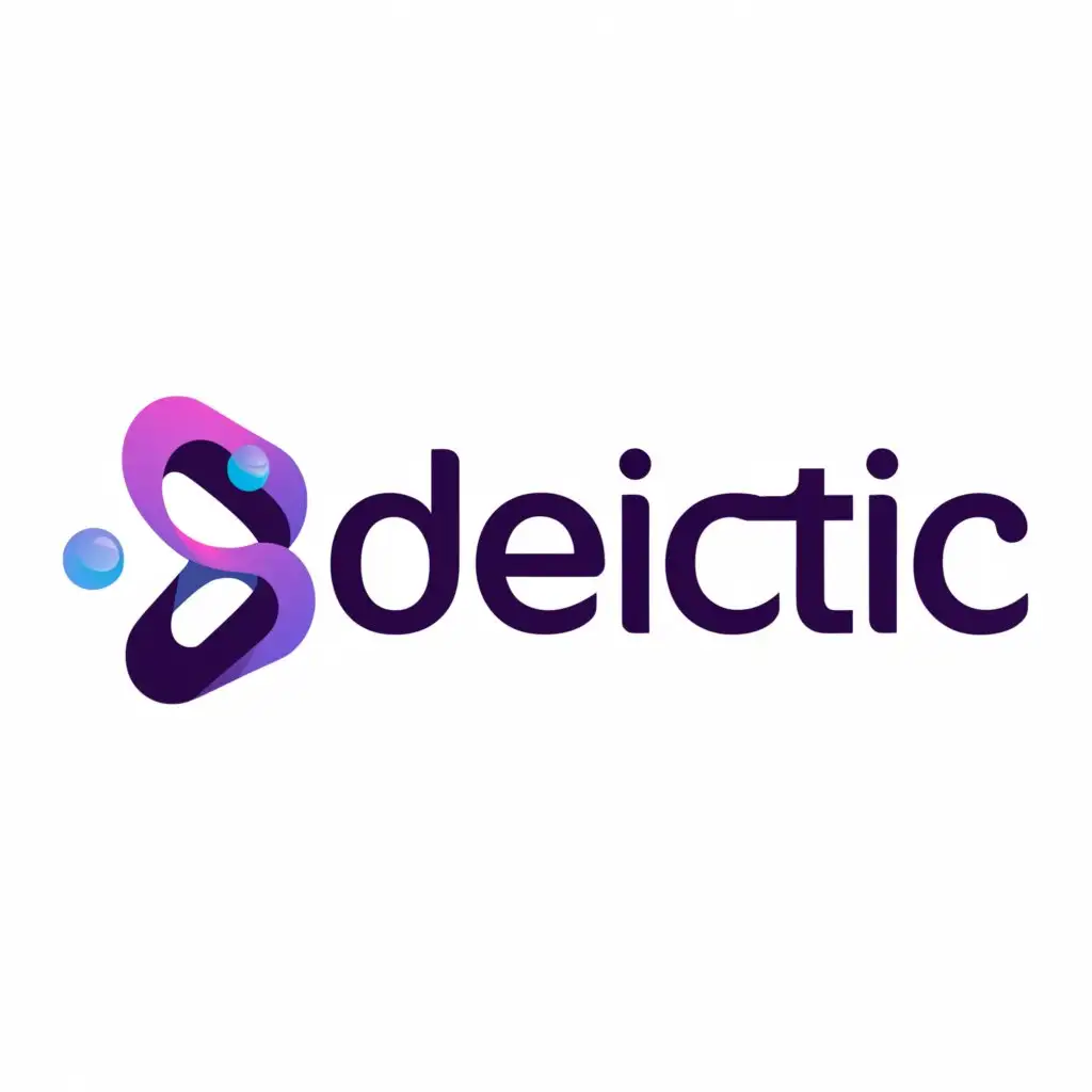 a logo design, with the text 'Depictic', main symbol: purple dot for the last letter i in the name, Moderate, be used in Technology industry, clear background
