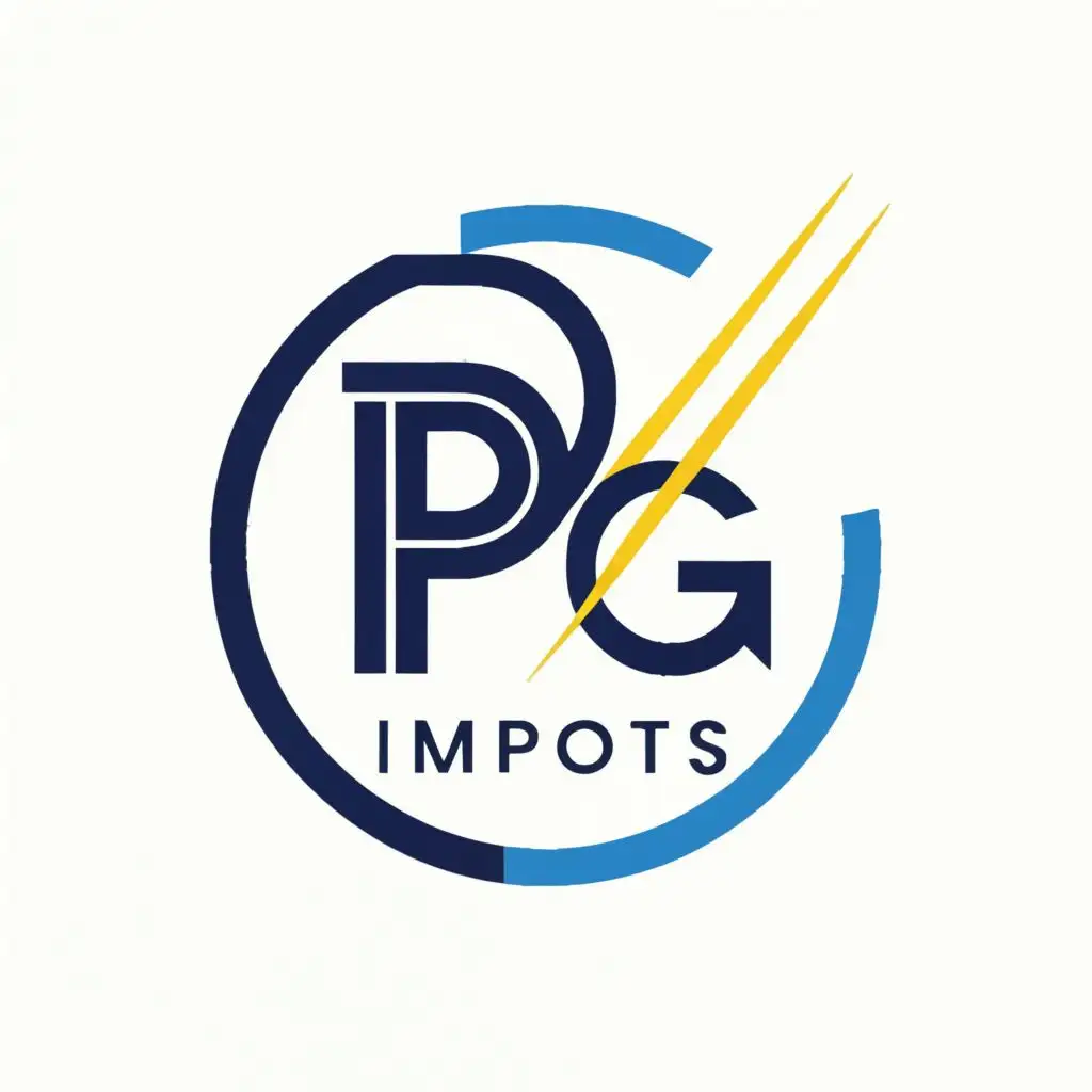logo, Circle, with the text "PG Imports", typography, be used in Finance industry