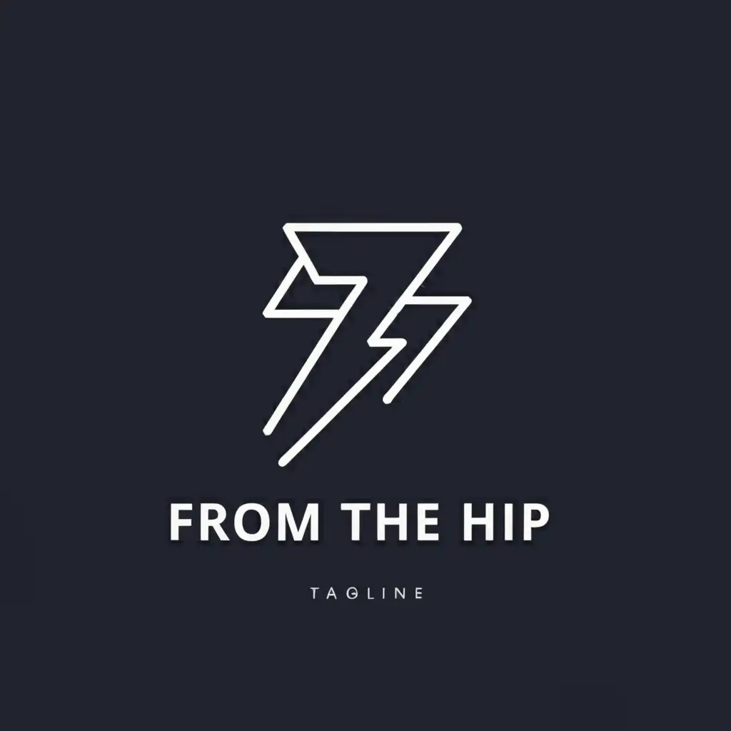 LOGO-Design-For-From-The-Hip-Minimalistic-White-Lightning-Symbol-for-the-Tech-Industry