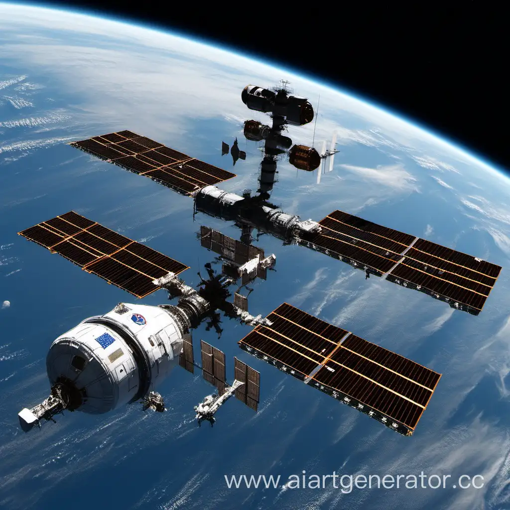 Futuristic-Space-Station-Orbiting-a-Distant-Planet