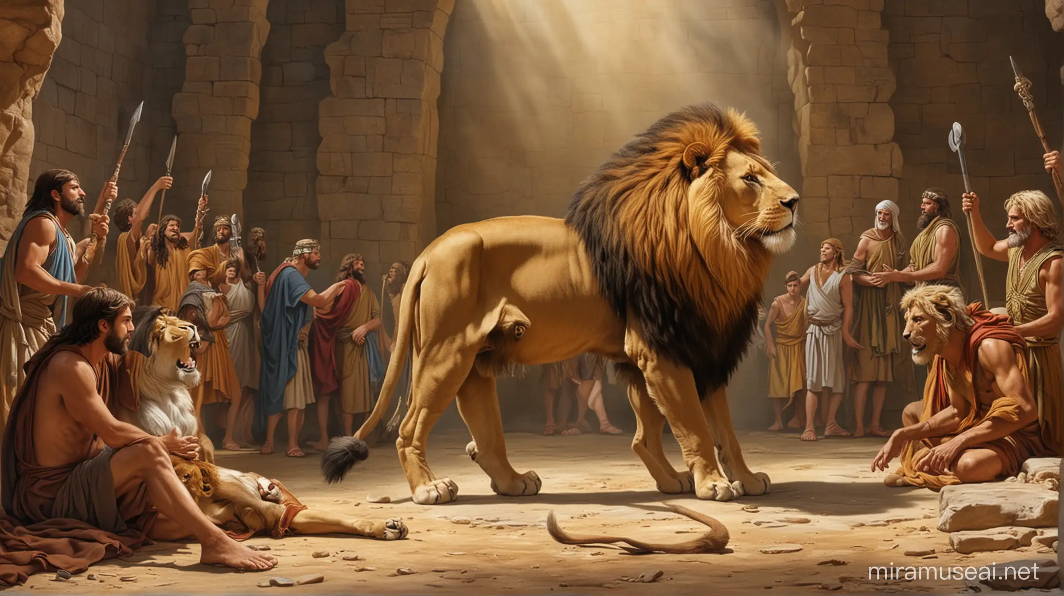 Historia de Daniel en la fosa de los leones