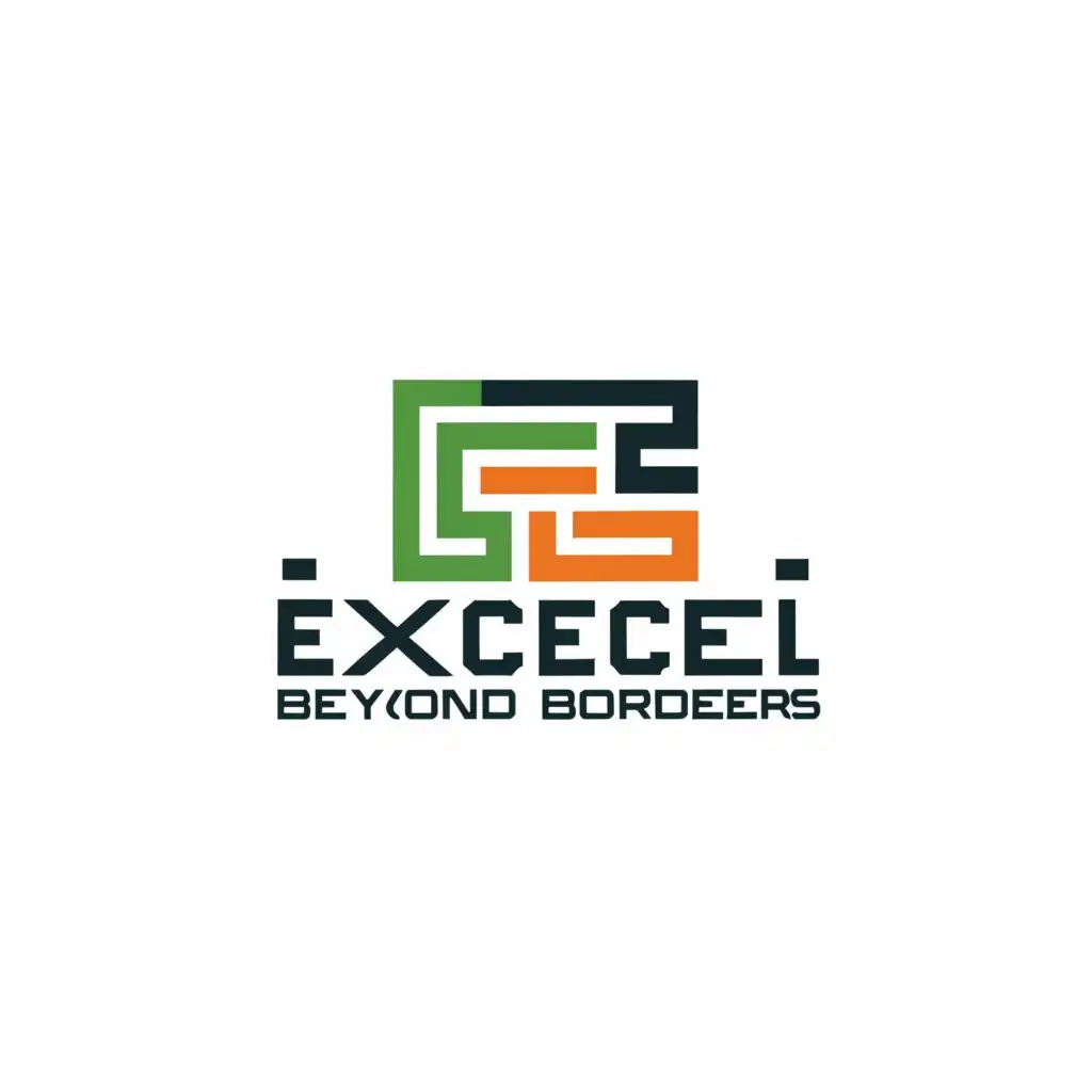 a logo design,with the text "Excel Beyond Borders", main symbol:rectangle,Minimalistic,clear background