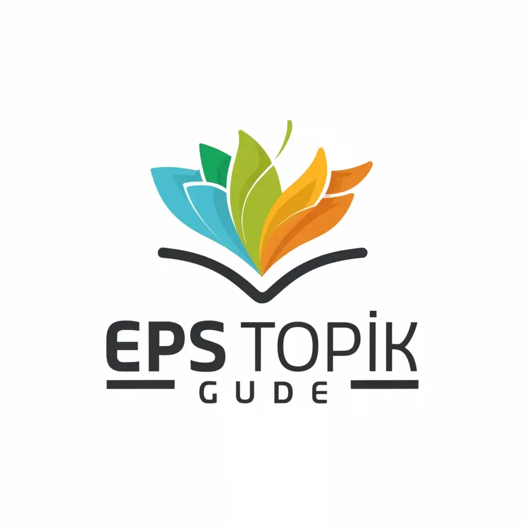 a logo design,with the text "EPS TOPIK GUIDE", main symbol:Book,Moderate,be used in Education industry,clear background