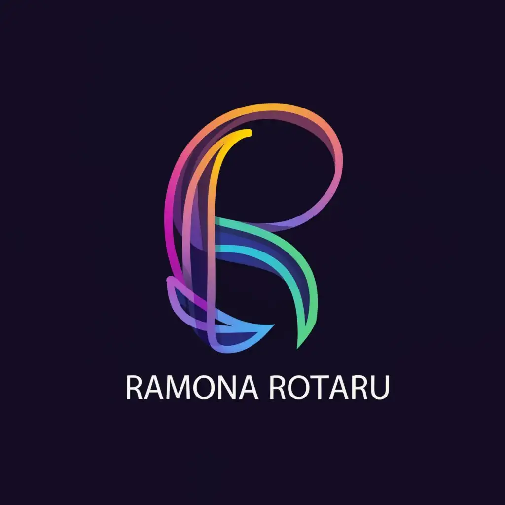 LOGO-Design-For-Ramona-Rotaru-Letter-R-and-Feather-with-Colored-Pens-in-Technology-Industry