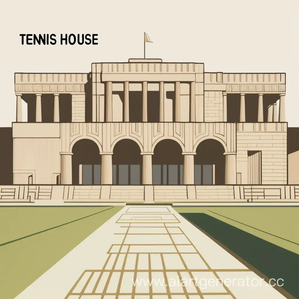 Tennis-Themed-Home-with-Central-Courtyard-Sign