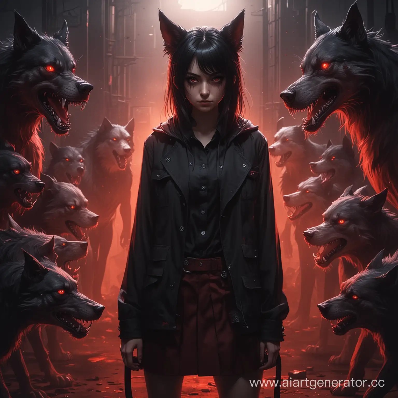 Dark-Fantasy-Anime-Girl-with-Angry-Dogs