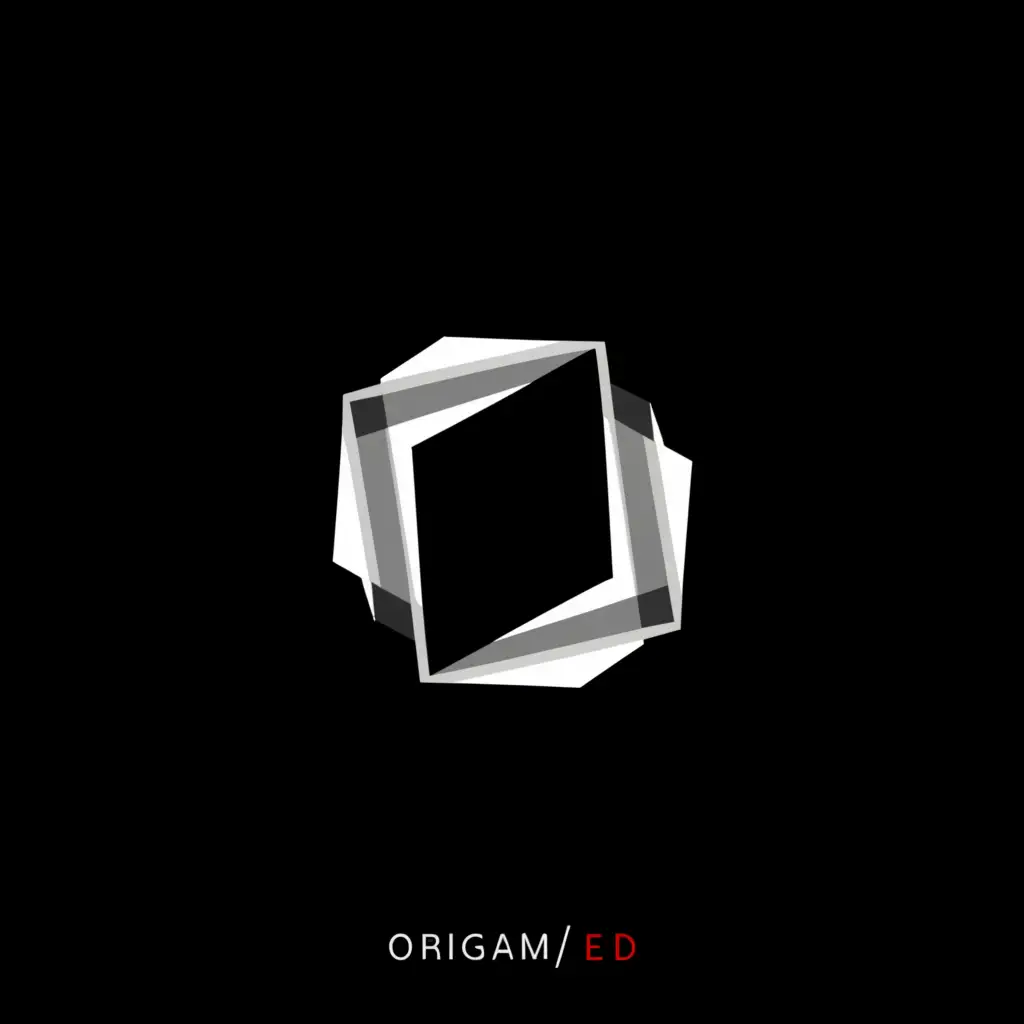 LOGO-Design-For-Origamied-Grey-OrigamiInspired-O-Letter-on-Black-Background
