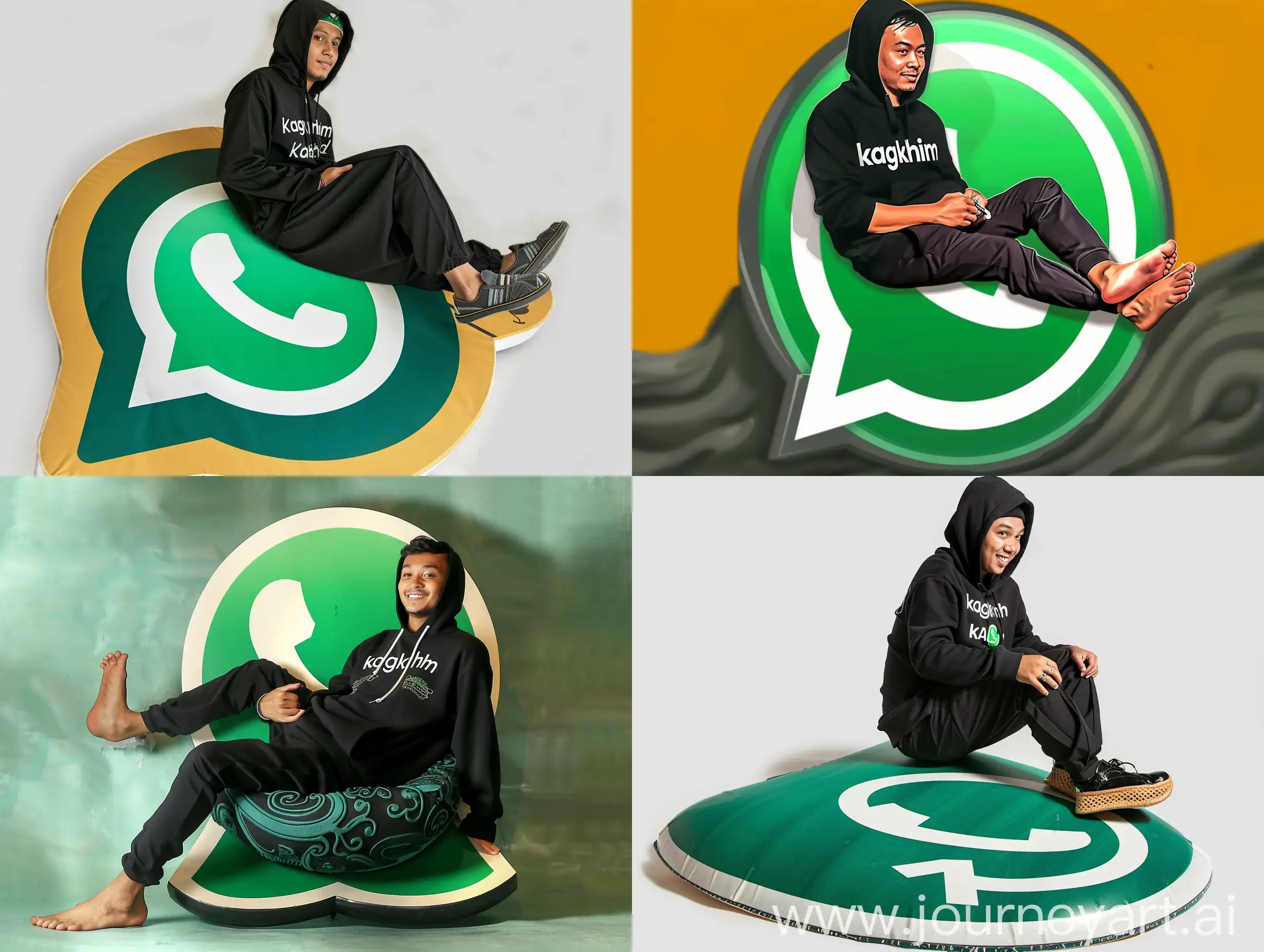 Student-Sitting-on-WhatsApp-Logo-in-Kangkhim-Hoodie