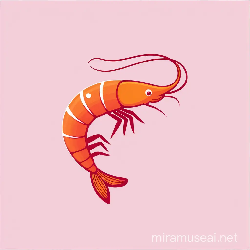 Party Shrimp Logo with Festive Hat on Solid Background