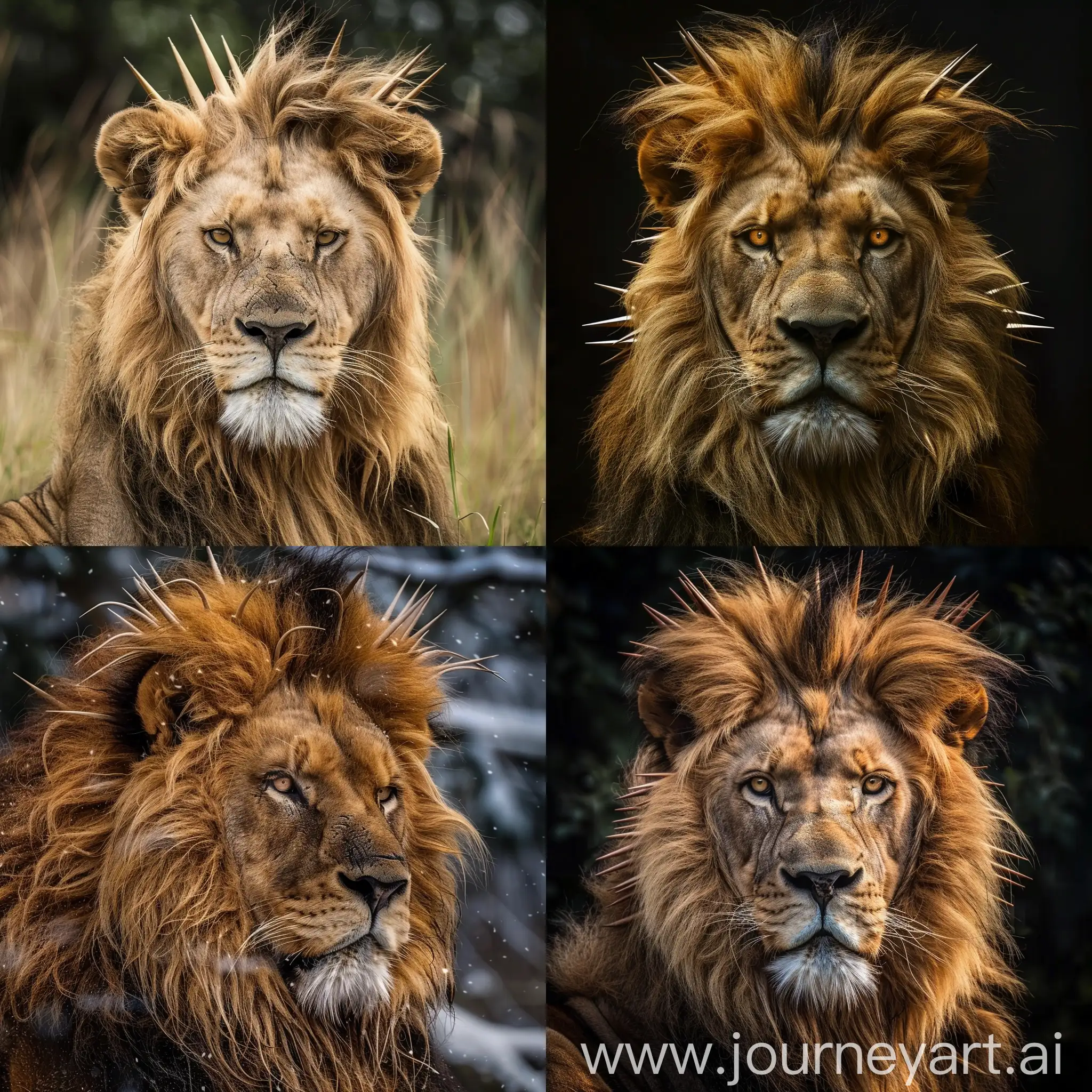 lion with hair spikes