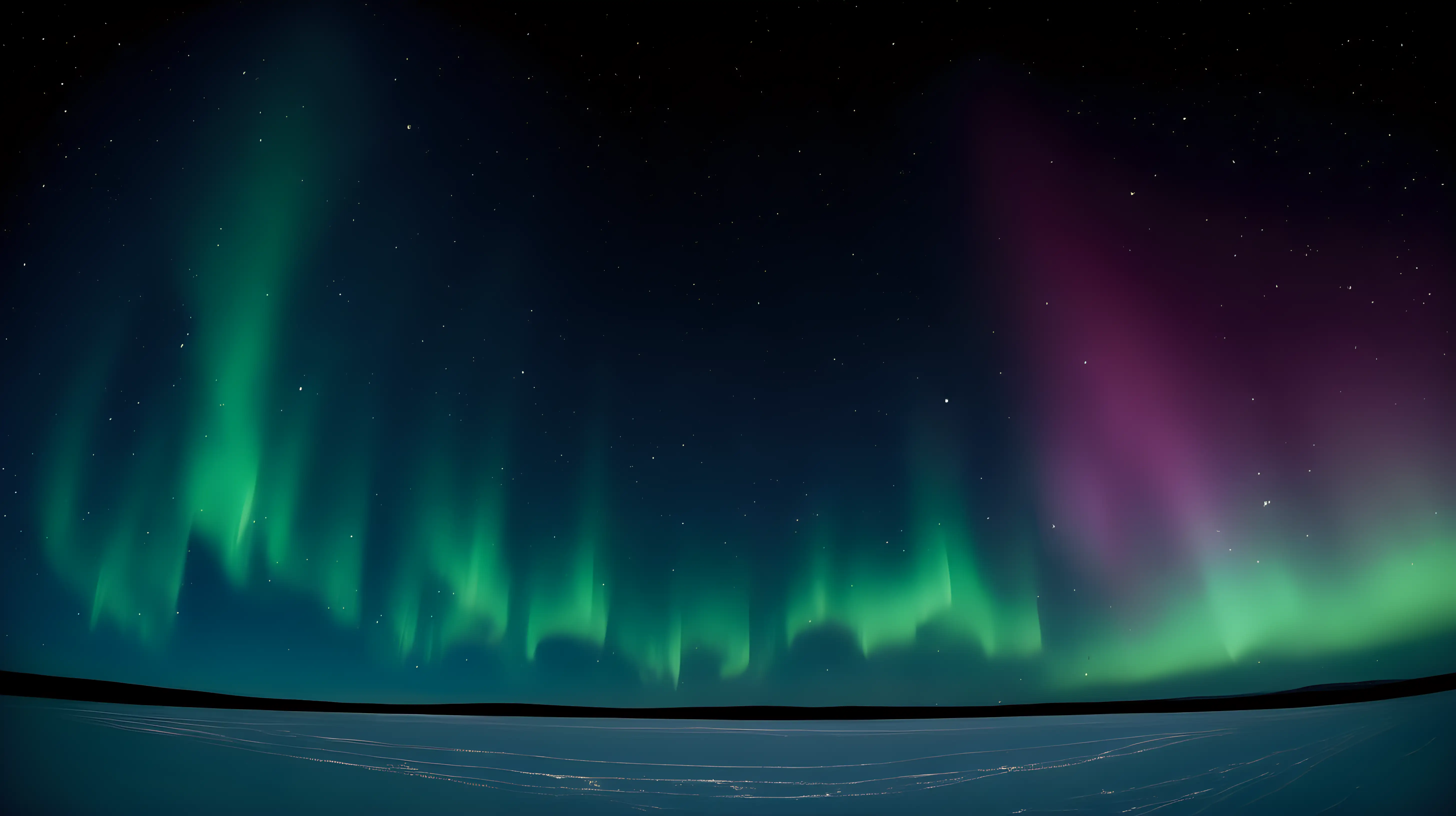 Majestic Aurora Skies Brilliant Stars Illuminate Vast Horizon