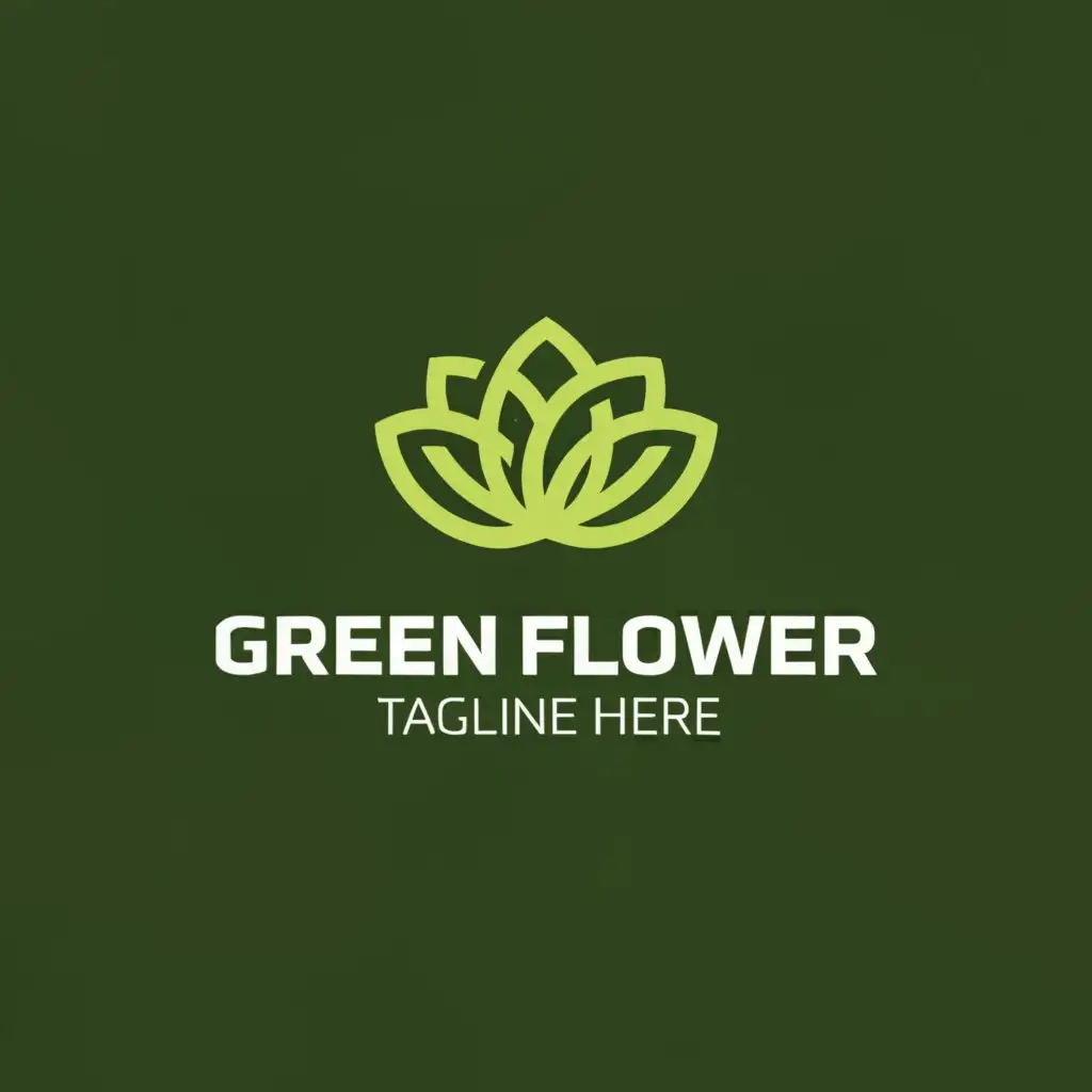 LOGO-Design-For-Green-Flower-Fresh-Green-Blossom-Emblem-on-Clear-Background