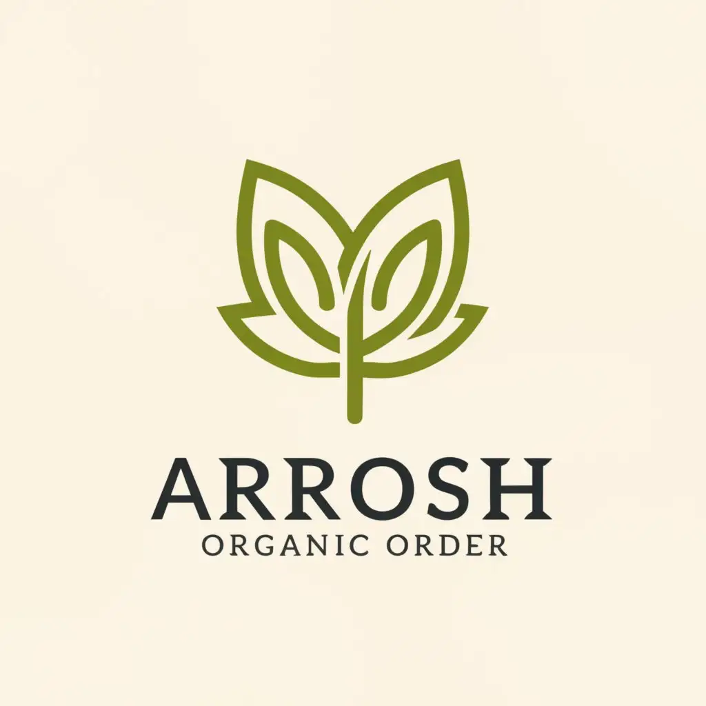 a logo design,with the text "Arosh @Organic Order", main symbol:skincare,Moderate,be used in Beauty Spa industry,clear background