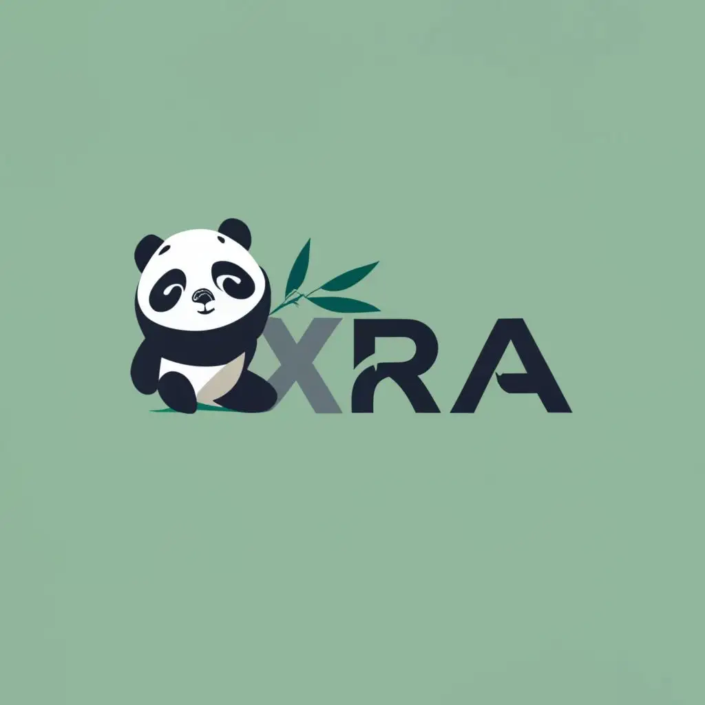 logo, panda, with the text "Axora", typography