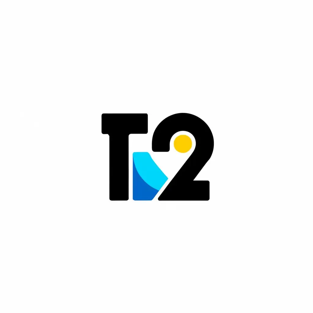a logo design, with the text 'T2', main symbol:t2, Moderate, be used in Internet industry, clear background. Don't add a trademark or registered symbol in the top right.