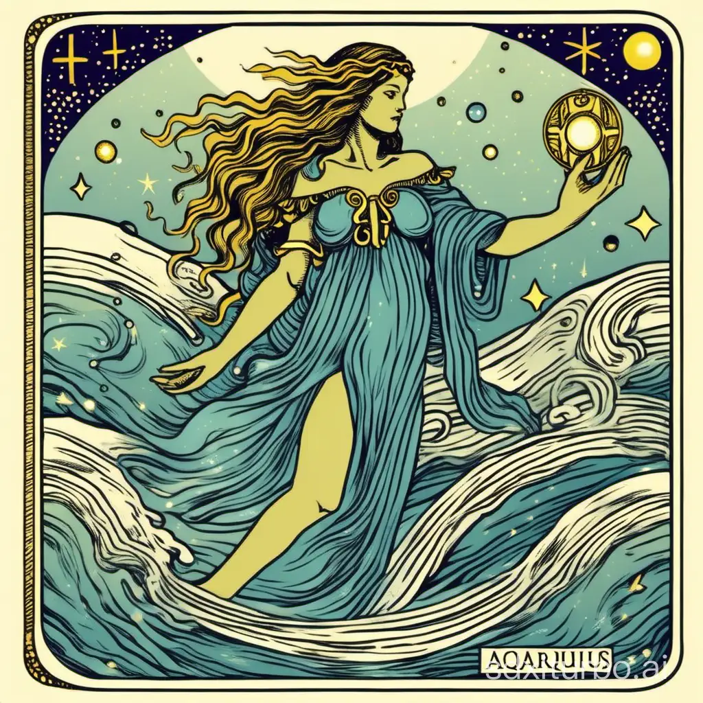 Aquarius,Tarot card form