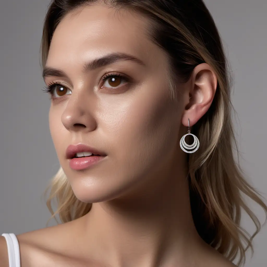 earrings on a model, i need a commercial photo shot with sony a7 III in a studio for a jewlery brand.