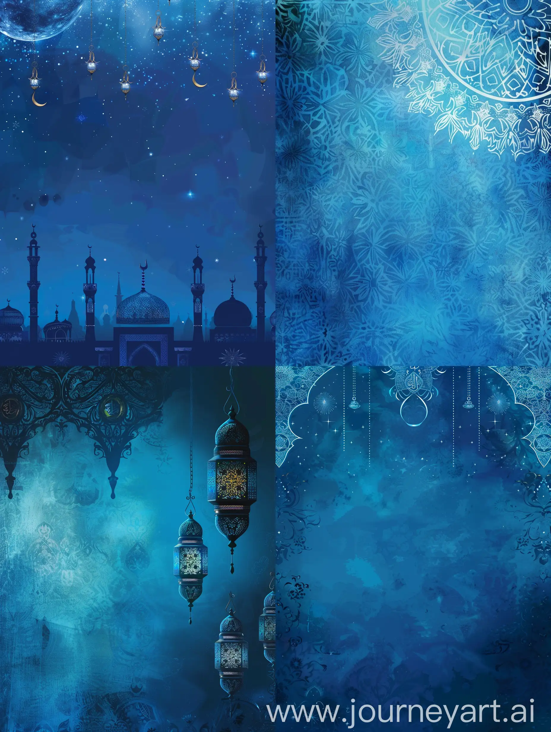 Ramadan kareem islamic background blue