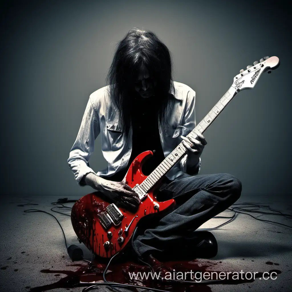 Expressive-Electric-Guitarist-Conveying-Deep-Emotional-Pain-and-Suffering-with-Intense-Passion