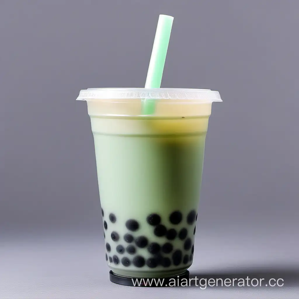 Refreshing-Bubble-Tea-in-Light-Green-Hue