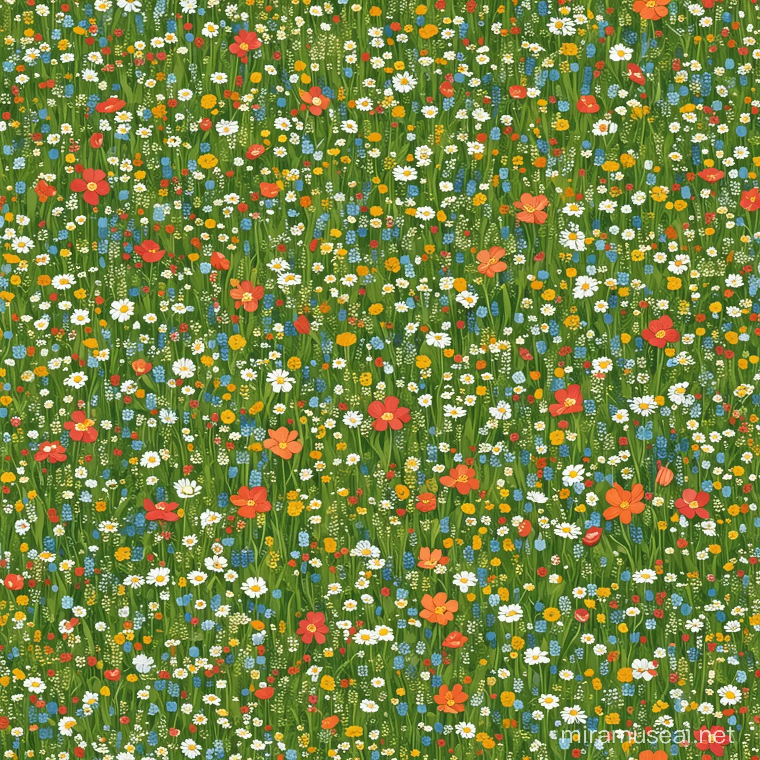 spring, flower meadow illustration