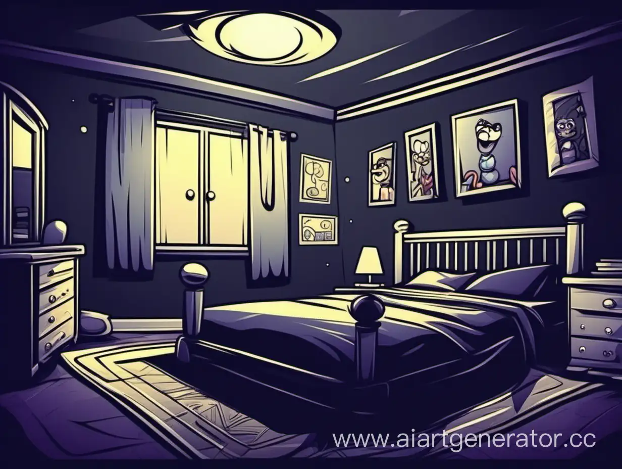 Cozy-CartoonStyle-Dark-Bedroom-Illustration