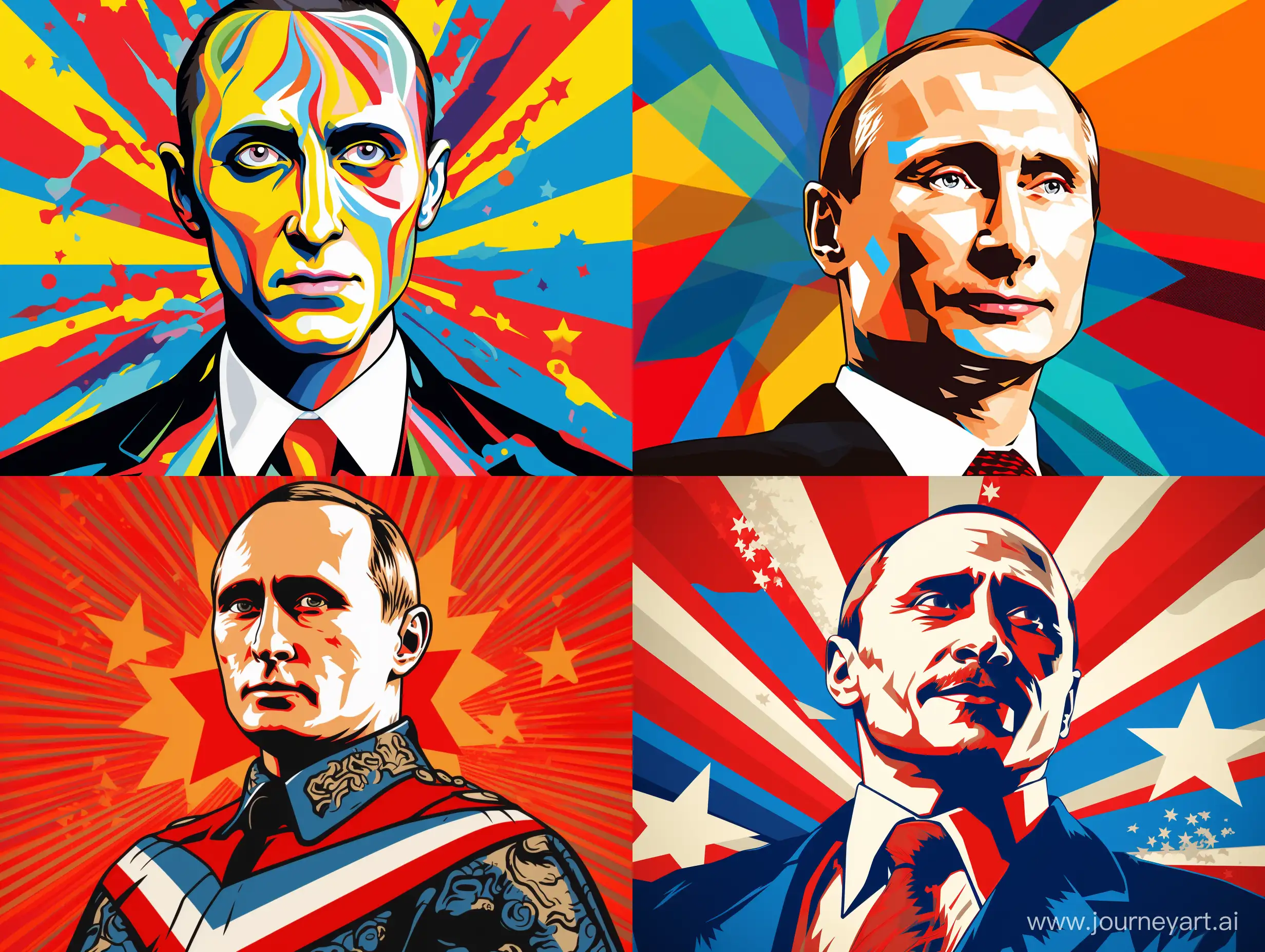 ванильный Владимир Путин, поп-арт комикс-арт-стиль