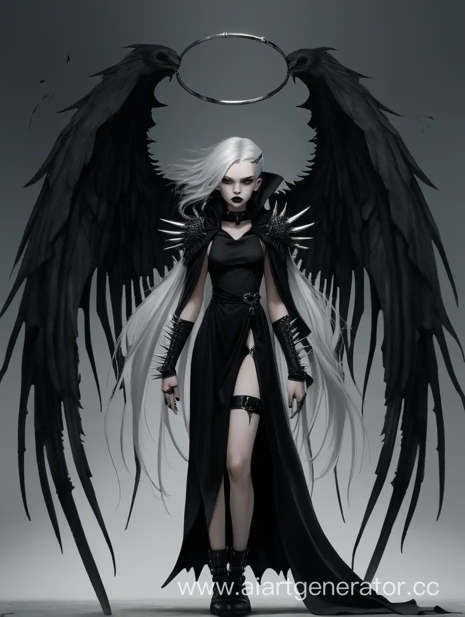 Sinister-Angelic-Figure-Mysterious-Girl-with-Black-Angel-Wings