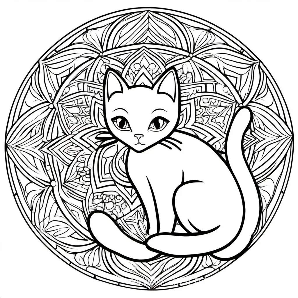 Coloring-Mandala-of-Cat-and-Owner-Bonding