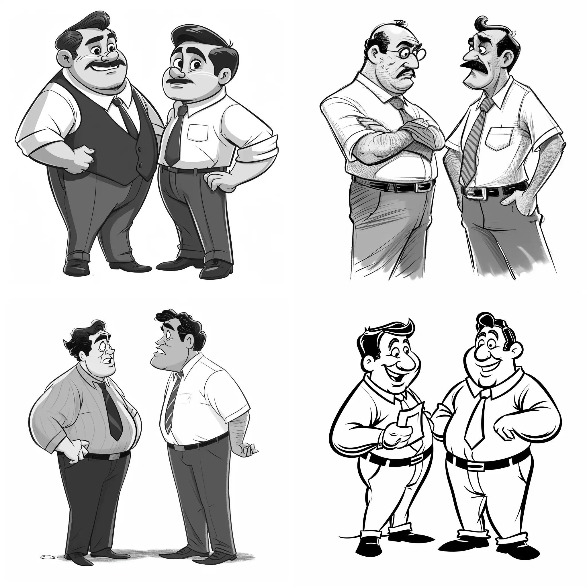Disney-Cartoon-Manager-Seller-in-Black-and-White